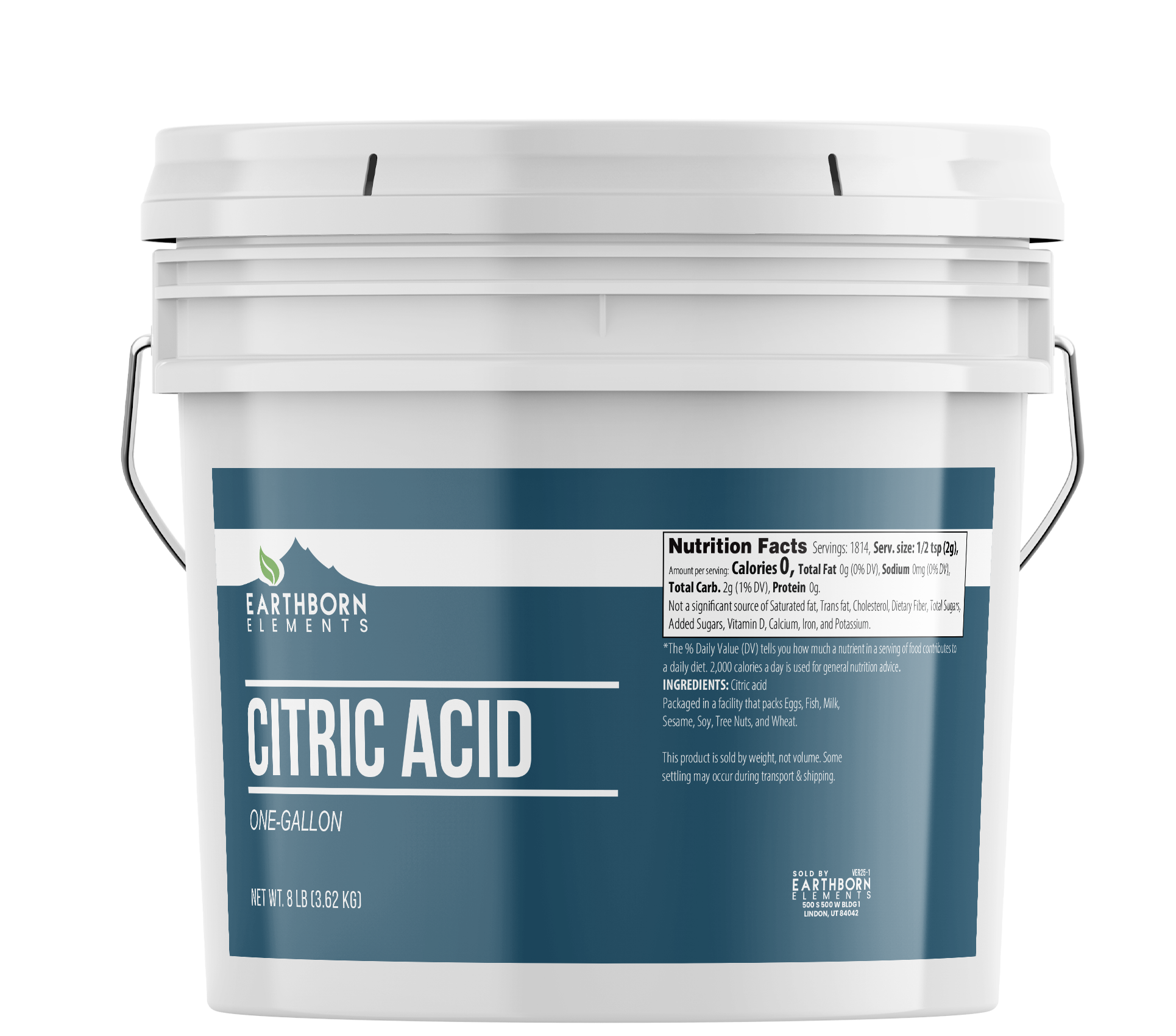 Earthborn Elements, Lemon Citric Acid, 8 Lb
