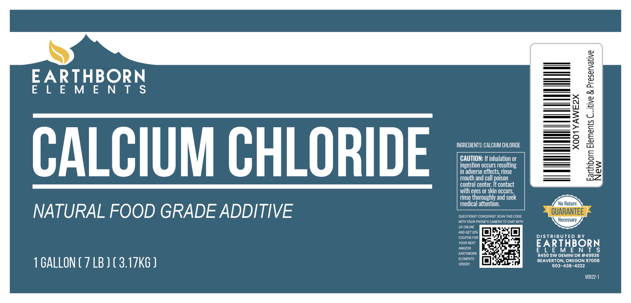 Calcium Chloride 1 Gallon Earthborn Elements