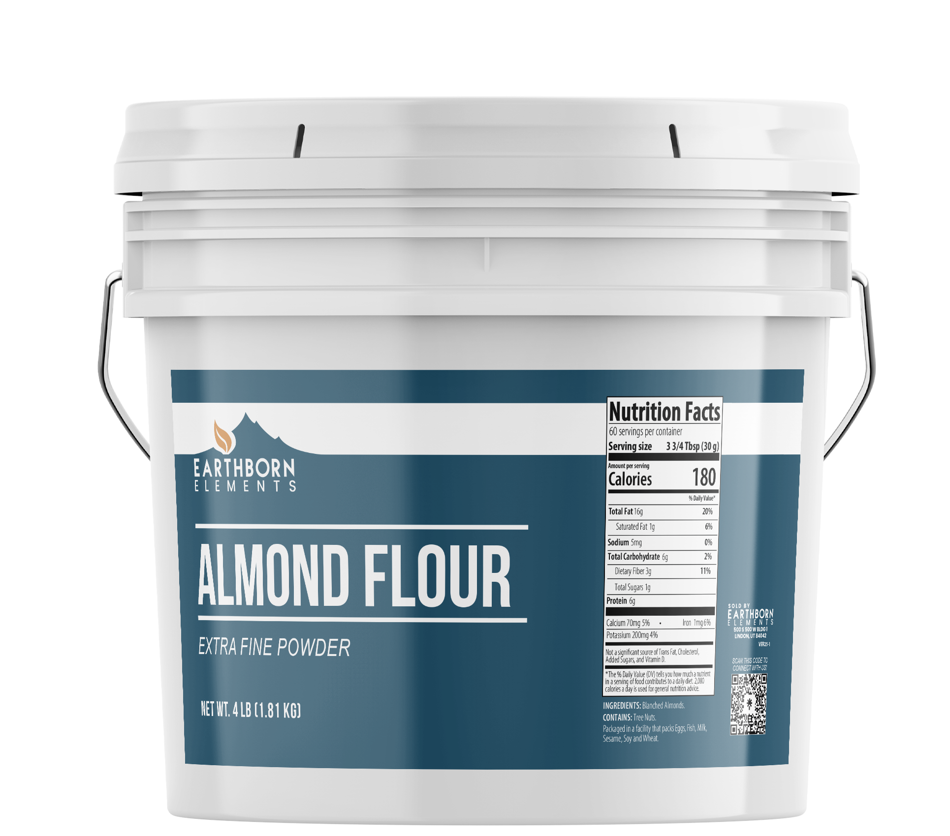 Earthborn Elements, Almond Flour, Blanched, Extra Fine, 4 Lb