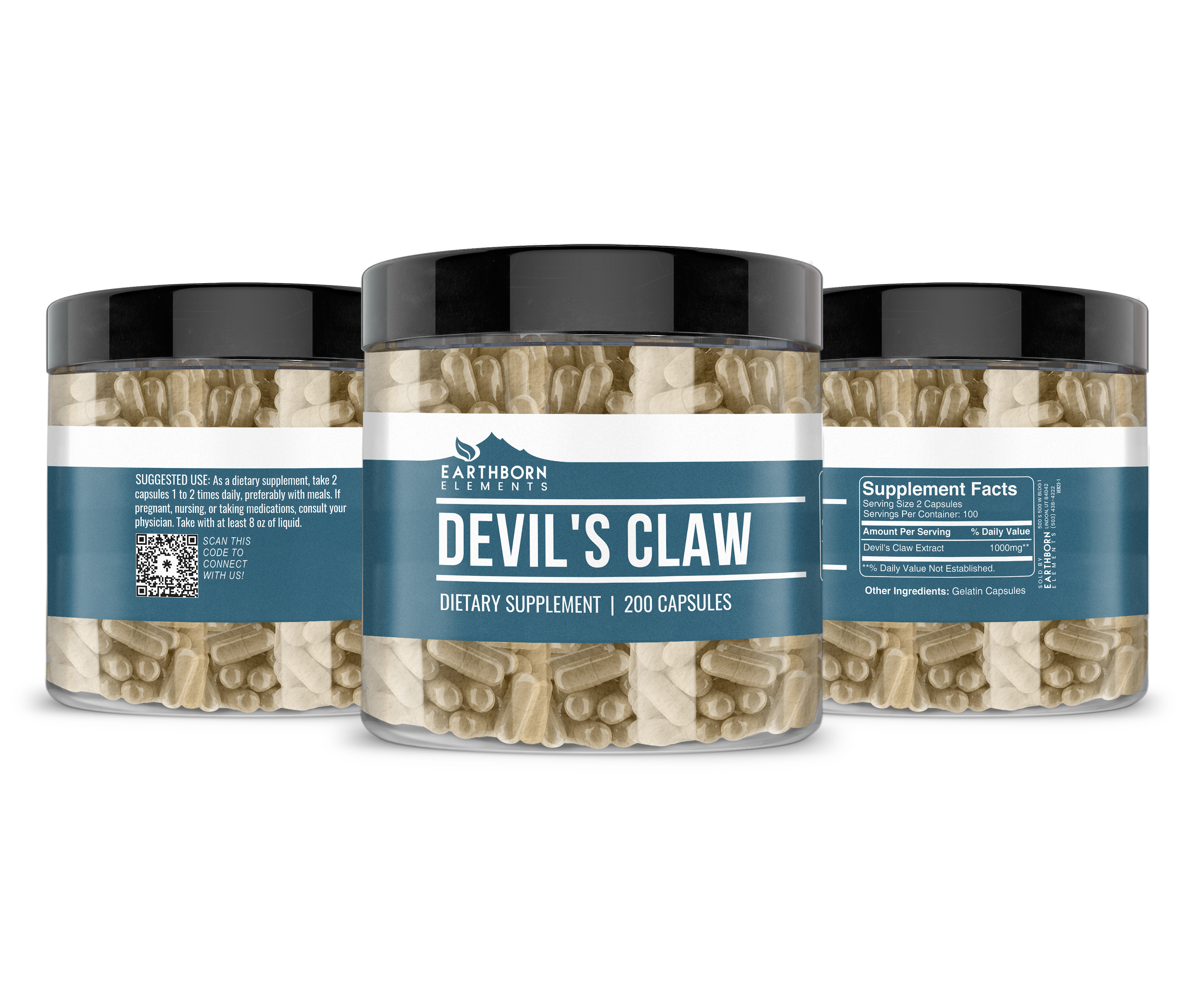 Earthborn Elements, Devil's Claw, 200 Capsules - Image 2