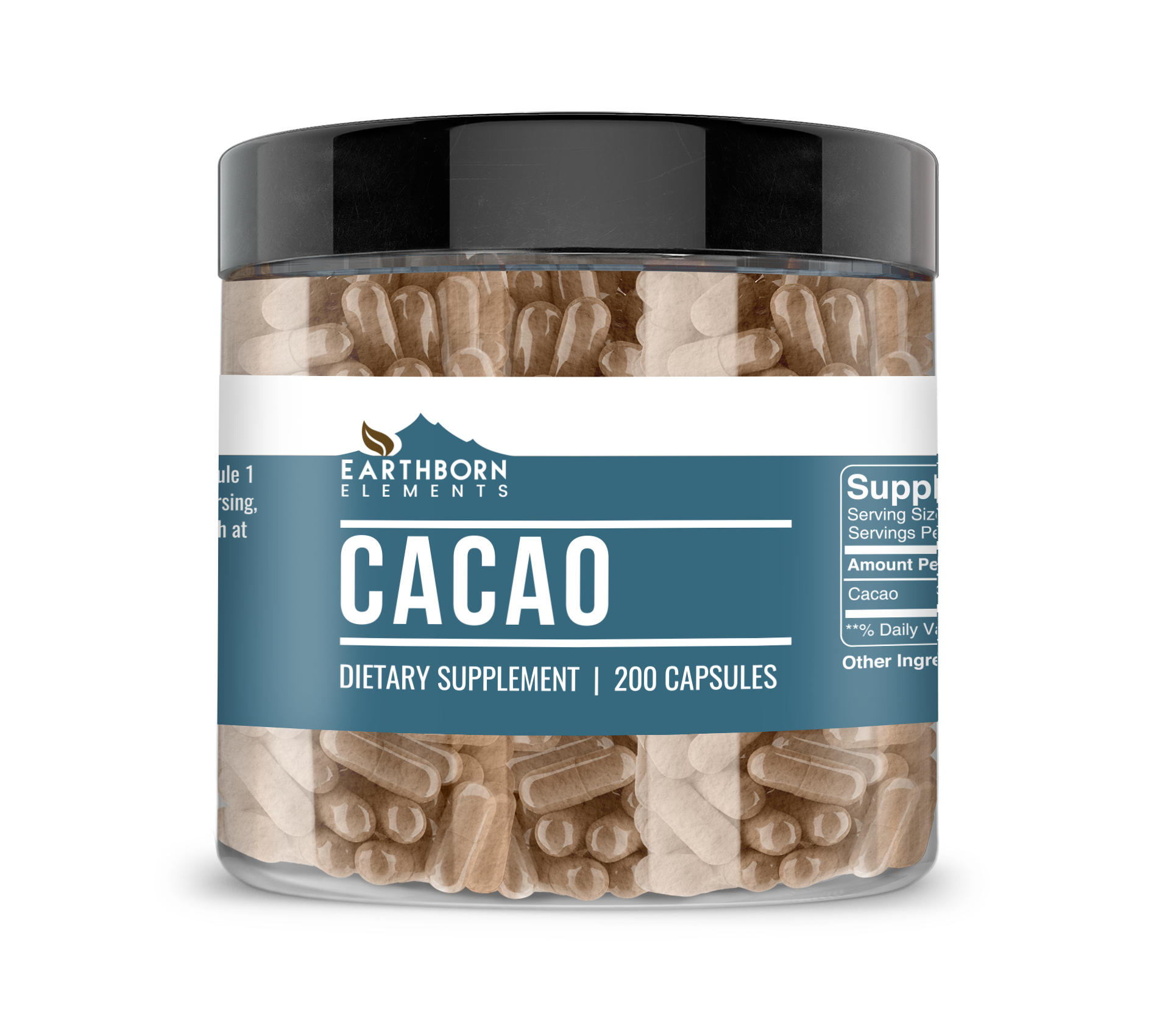 Earthborn Elements, Cacao Capsules, 200 Capsules