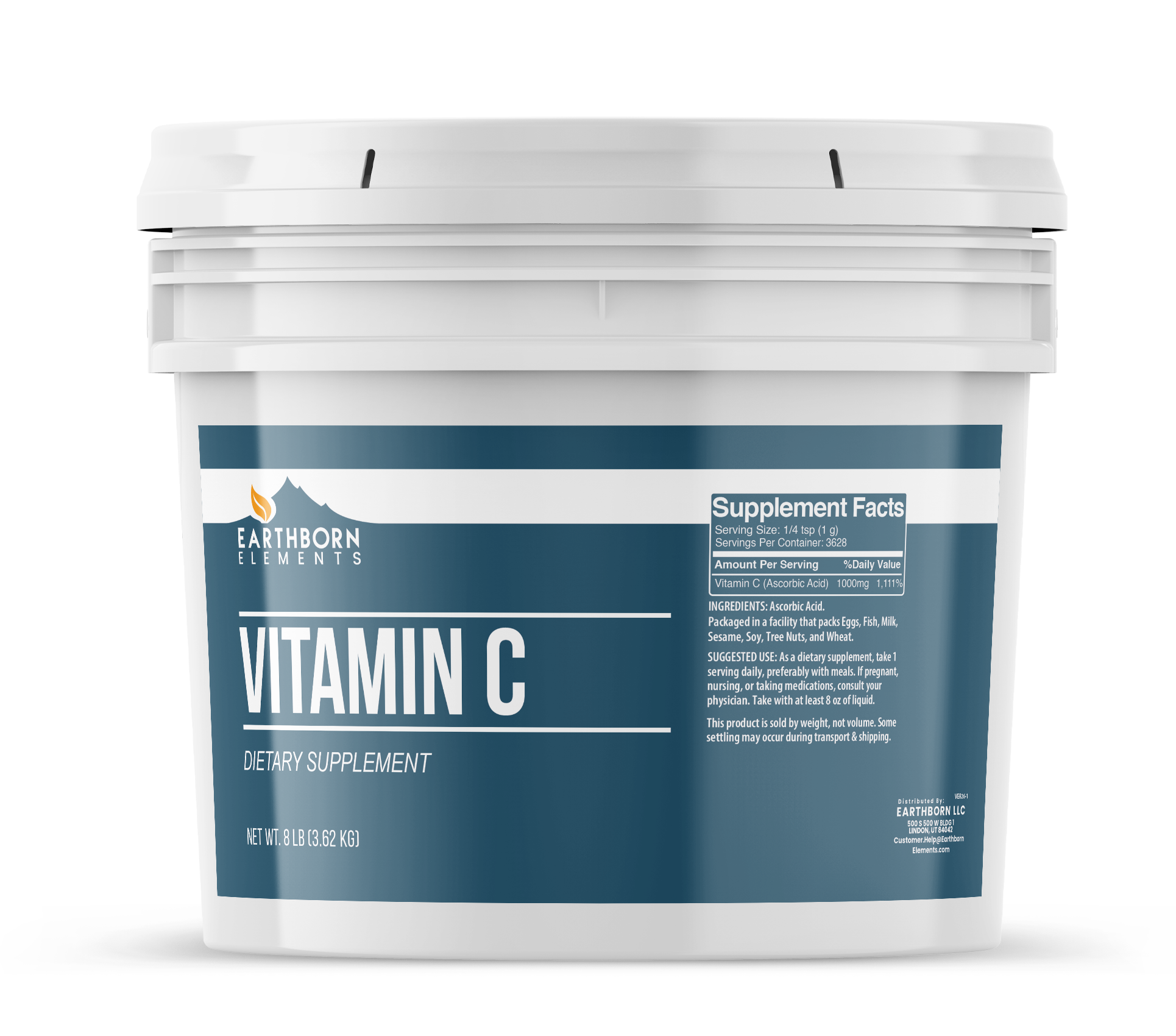 Earthborn Elements, Vitamin C Powder, 8 Lb