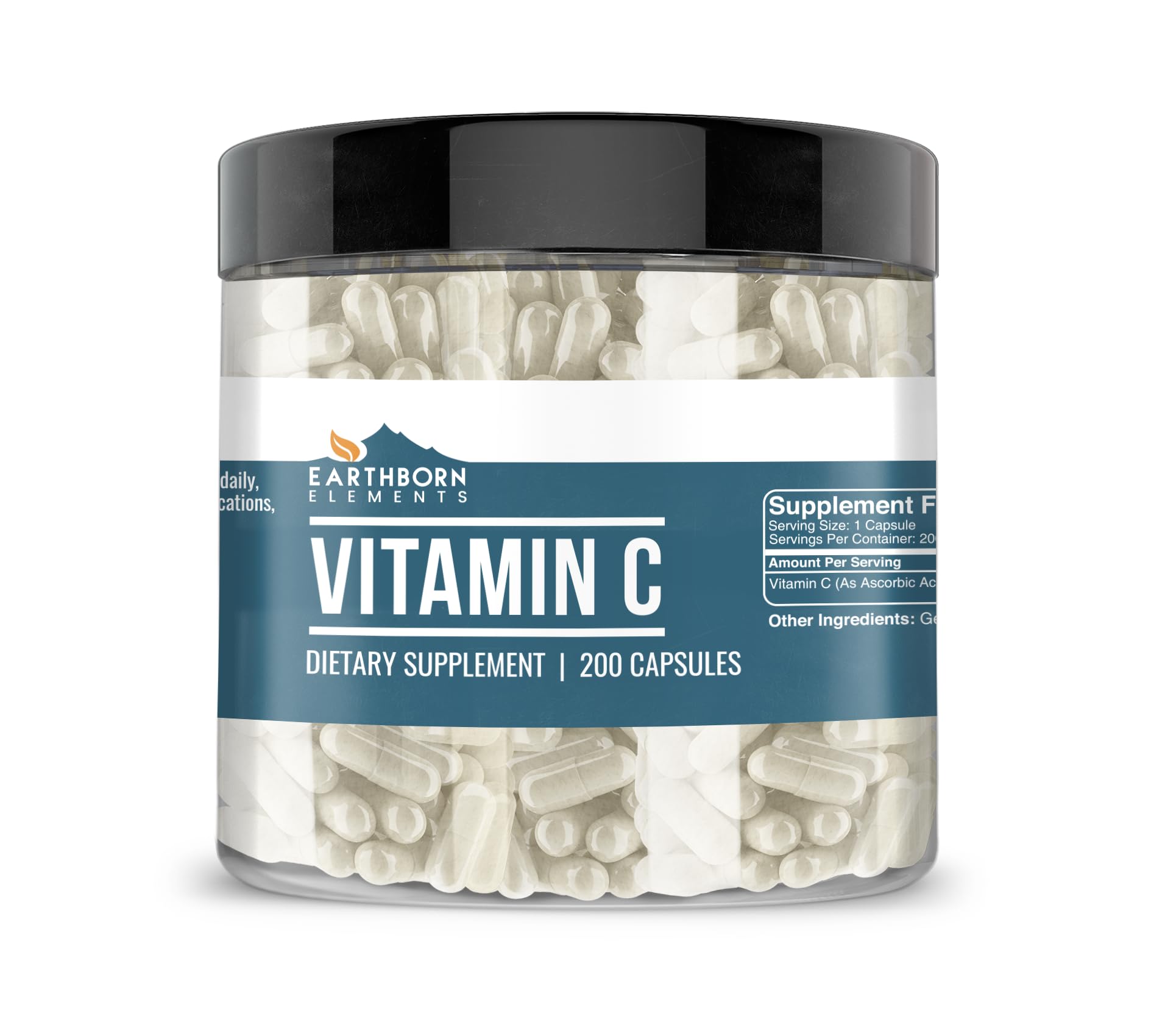 Earthborn Elements, Vitamin C, 200 Capsules